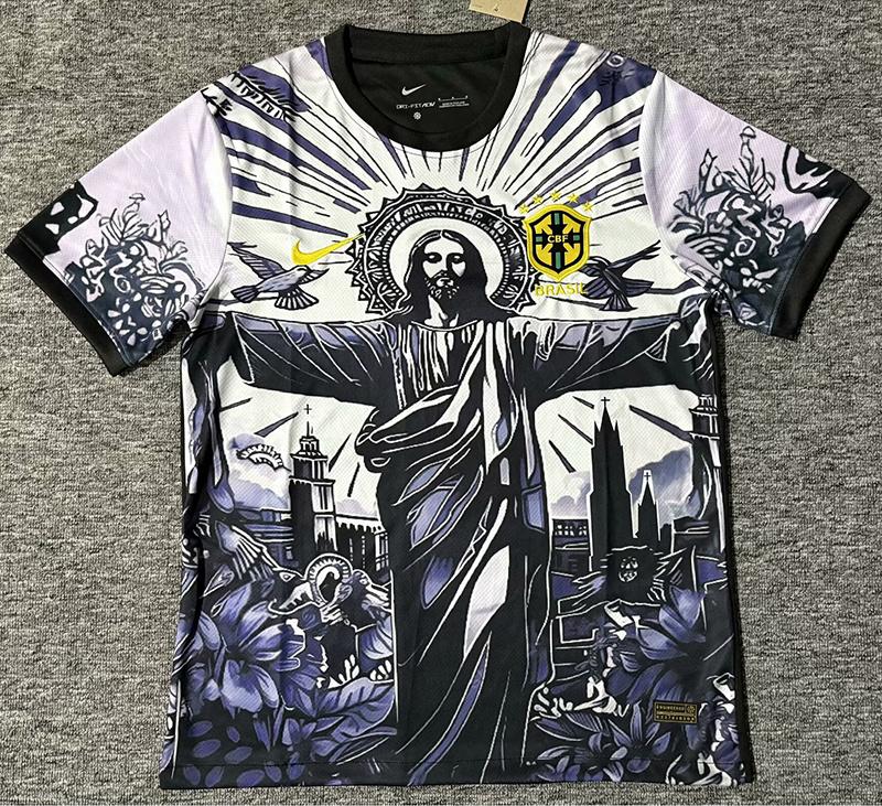 AAA Quality Brazil 25/26 Special White/Black Jesus Soccer Jersey